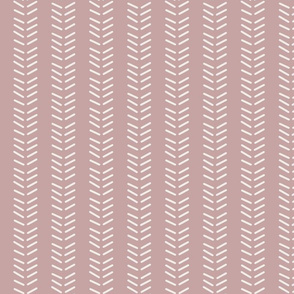 Mudcloth 3 Inverted & Vertical - Pale Mauve and Linen