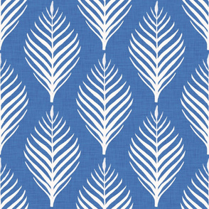 Linen Palm Frond by michele_norris in cornflower blue