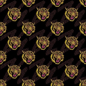 6" - Pop Art 80s Style Tigers in Chartreuse