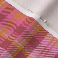 Double Cross Plaid in Pinks with Sunshine Yellow