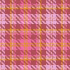 Double Cross Plaid in Pinks with Sunshine Yellow