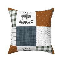 3x3 patchwork lovey: baby buffalo