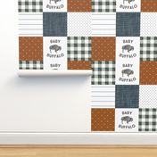 3x3 patchwork lovey: baby buffalo