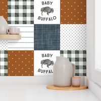 3x3 patchwork lovey: baby buffalo