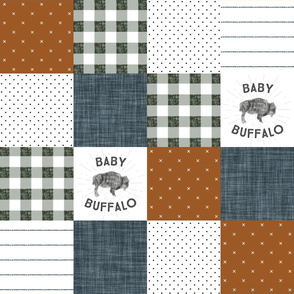 6" patchwork wholecloth: baby buffalo