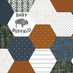 6" hexagon wholecloth: baby buffalo