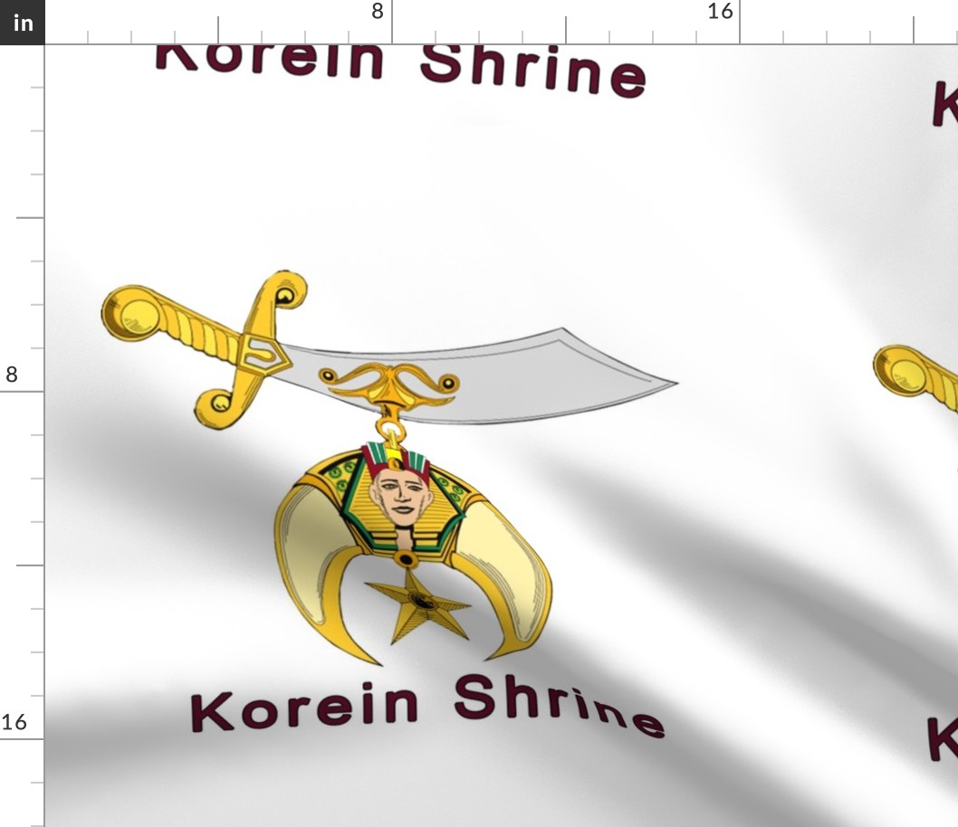 Custom 12" Shriners White Logo. You must contact designer BEFORE you place your order. Fabric print just like the preview shows.