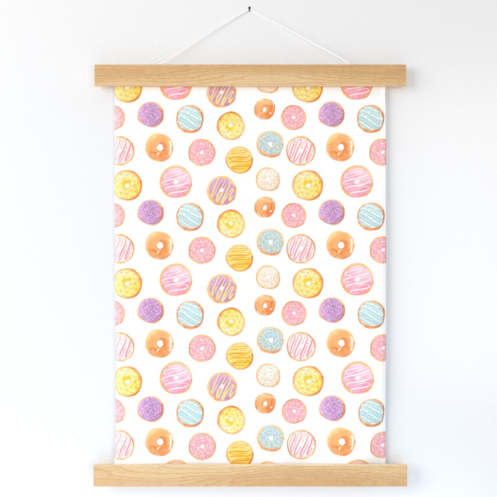 Watercolor Donuts - Rainbow Pastel