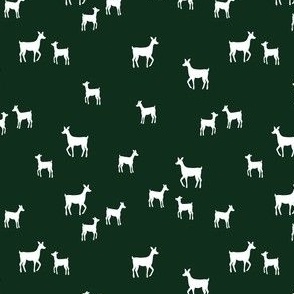 Doe & Fawns Silhouette|Dark Green|Renee Davis