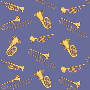 brassy - brass instruments fabric - purple