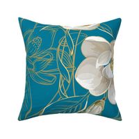 Southern Magnolias | Large | Cool Blue #007a99