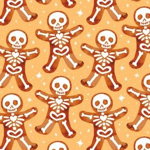 Gingerdead Men - Spooky Gingerbread Skeletons - Gold