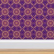 Robert purple flowers violet Neo Art Deco  coral ocher pink trending table runner tablecloth napkin placemat dining pillow duvet cover throw blanket curtain drape upholstery cushion duvet cover wallpaper fabric living decor clothing shirt 