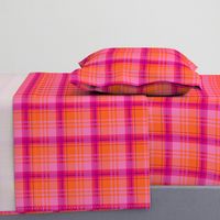 Pale Pink Orange Plaid