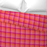 Pale Pink Orange Plaid