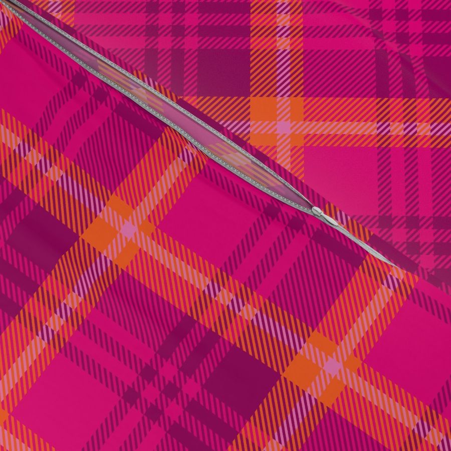 Pink Orange Plaid