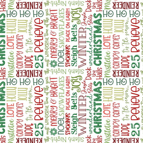 Christmas subway art typography brights on white rotated- medium scale