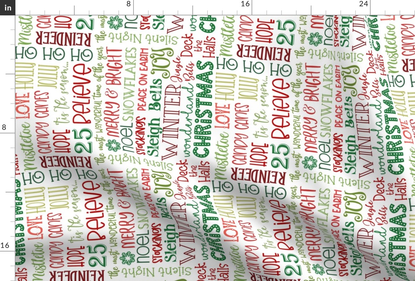 Christmas subway art typography brights on white rotated- medium scale