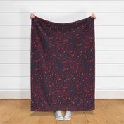 Wild Winter Berries M+M Navy Black Strawberry by Friztin