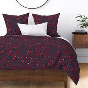 Wild Winter Berries M+M Navy Black Strawberry by Friztin