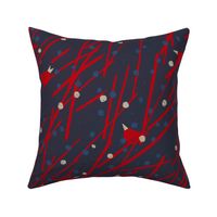 Wild Winter Berries M+M Navy Black Strawberry by Friztin