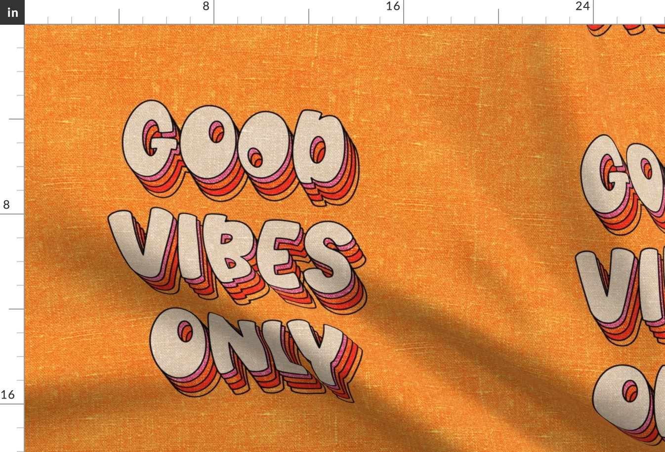 Good Vibes Only Textured Linen -18 inches
