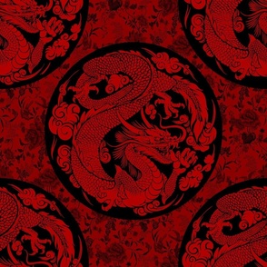 black and red dragons wallpaper