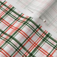 (extra small scale) Christmas watercolor plaid (pink) C20BS