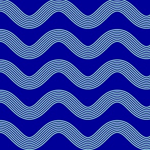 wavy aqua lines on dark blue background