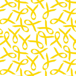 ribbon scattered ditsy gold/yellow large scale