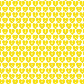 ribbons in hearts gold-yellow
