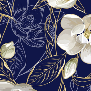 Southern Magnolias | Large | Navy #101647