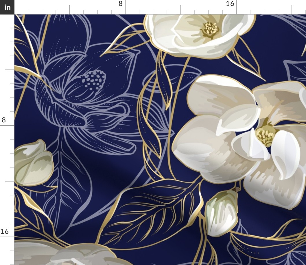 Southern Magnolias | Large | Navy #101647