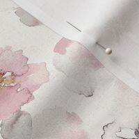 Misty pink floral watercolor - medium scale