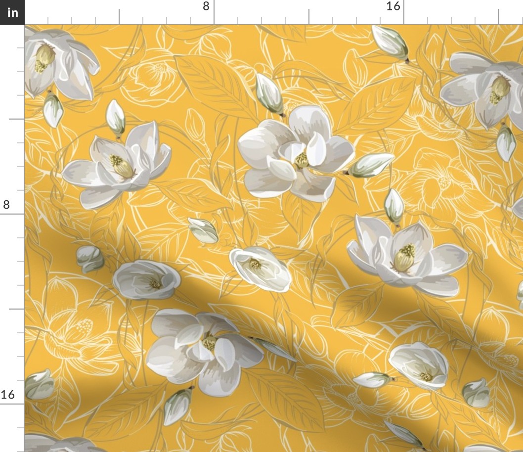 Southern Magnolias | Yellow #f4be49 PMS142