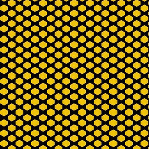 Tiny Grunge-Yellow Quadrants on Black