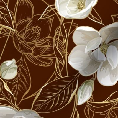 Southern Magnolias | Chocolate Brown #471a00