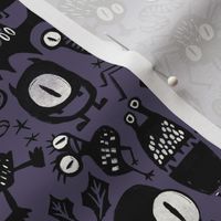 Gothic Halloween Monsters { purple small scale }