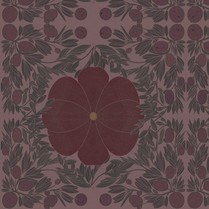 Art nouveau mauve flower