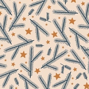 Branches and Stars - Cream and Navy
