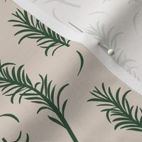 Pine Branch - Green on Cream