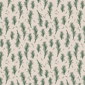 Pine Branch - Green on Cream