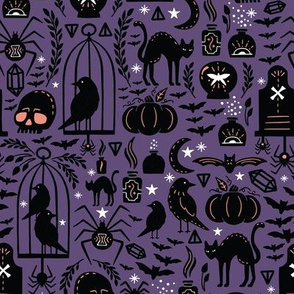 Medium Spooky Witchcraft Halloween Purple