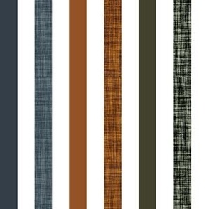 1/2" binding stripes: rust, slate, olive