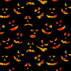 jack olantern faces on black large scale