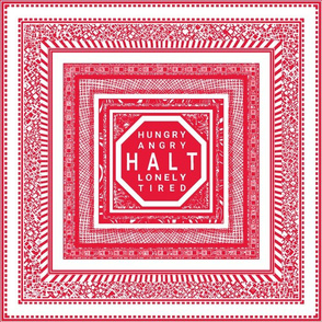 Red and White HALT Hanky