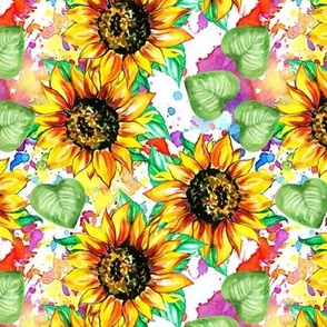 Sunflower colors watercolor 