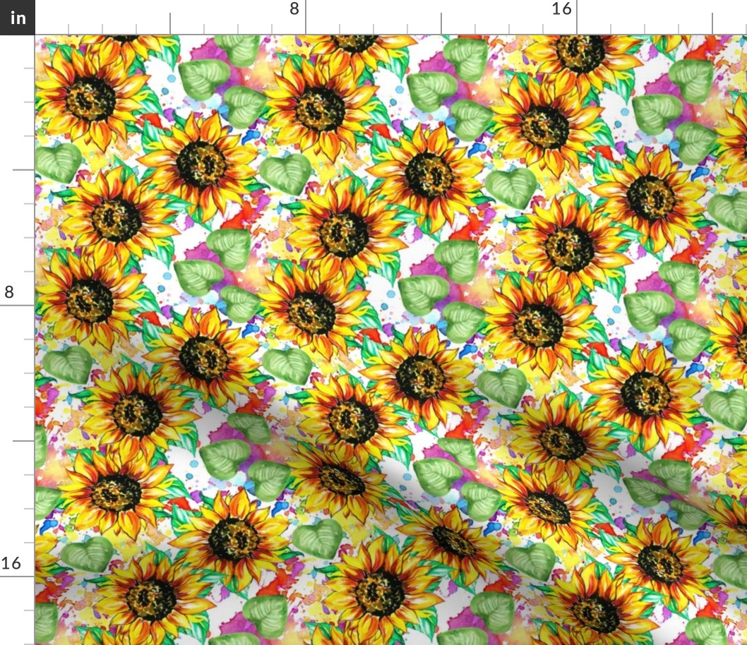 Sunflower colors watercolor 3”