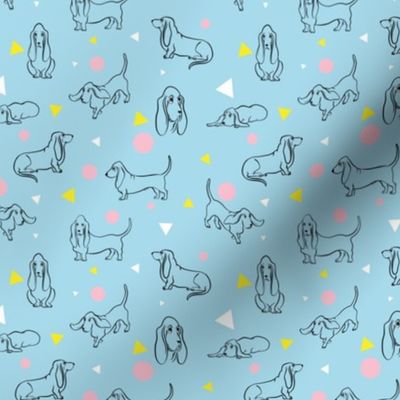 Colorful Bassets Pattern – Small Scale