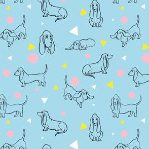 Colorful Bassets Pattern – Small Scale